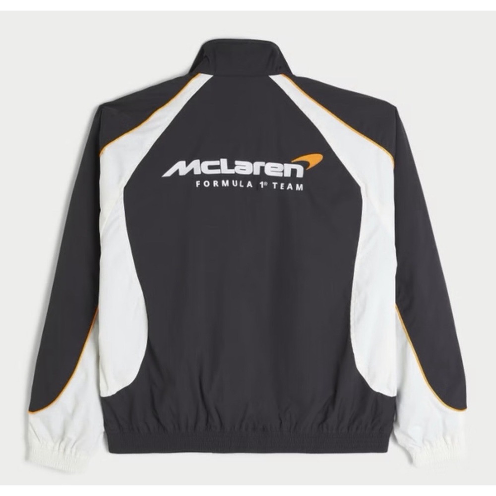 Hollister Mens MCLAREN GRAPHIC TRACK JACKET SIZE XS Black/White‎ Racing NWT